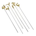 Group of 6 inox alimentar Ace frigĂrui with gold animal decoration cod.161 Lonatini, Italia