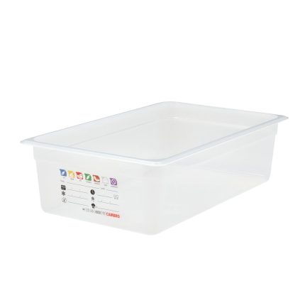 (6 bucăți) CAMBRO | SafeTrak - Recipiente din polipropilenă GN 1/1 - Lăptos - Înălțime: 150mm