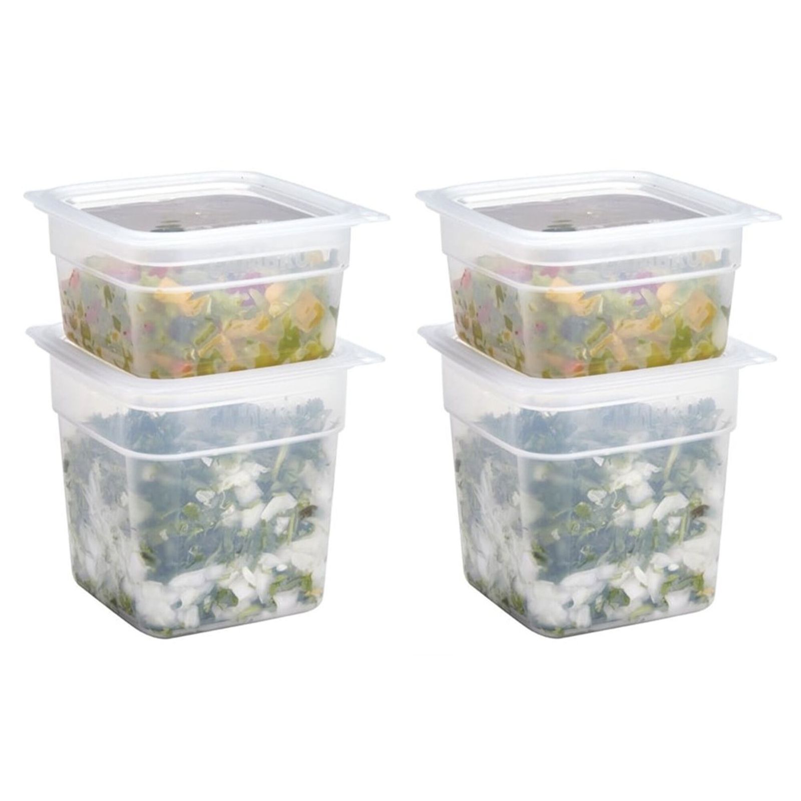 1HFPRO4PKI190_2.jpg CAMBRO | CAMSQUARES® - Set de recipiente FreshPro - 8 bucăți - 2x 0.95 litri & 2x 0.47 litri - Transparent - imagine 1