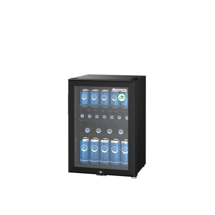 GASTRO-COOL | Frigider mini bar - 430mm - 62 litri - cu 1 ușă din sticlă și iluminare LED - Negru