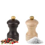 (6 bucăți) PEUGEOT | BISTRO - Râșniță pentru sare și piper - Lemn - Ciocolată și natură - Înălțime: 100 mm