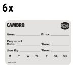 (6 bucăți) CAMBRO | Etichete de rotație StoreSafe® - 250 etichete per rolă
