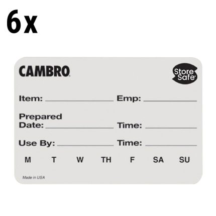 (6 bucăți) CAMBRO | Etichete de rotație StoreSafe® - 250 etichete per rolă