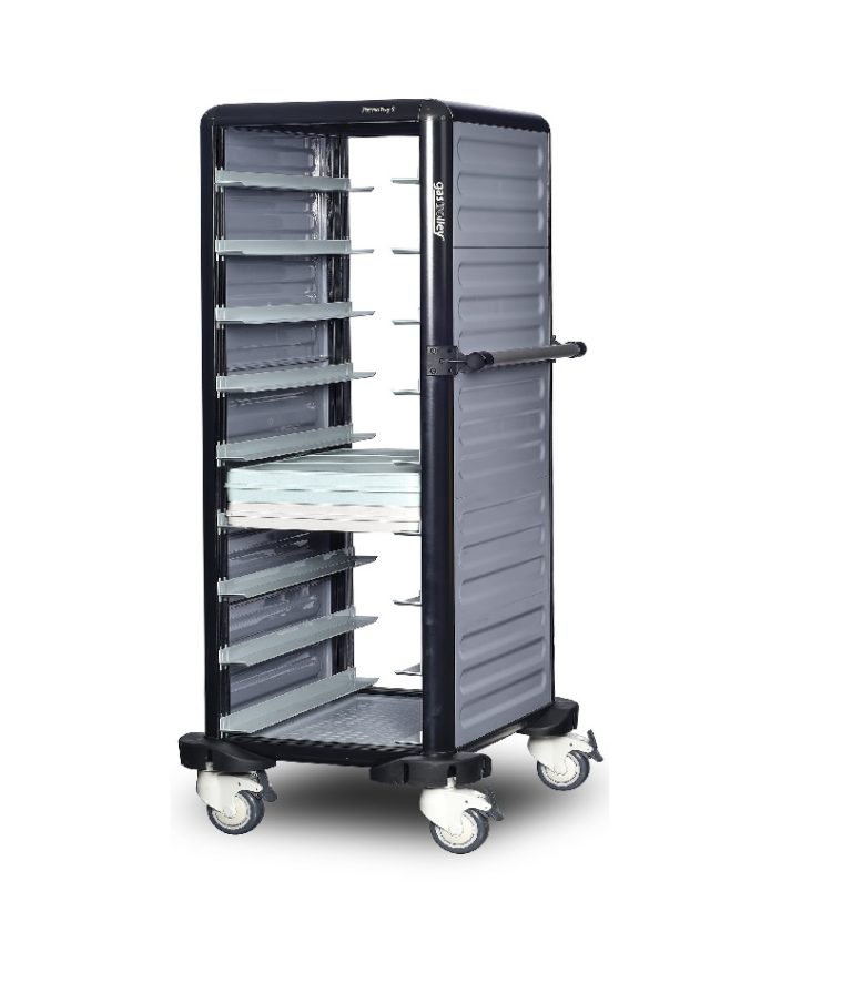 Cărucior inox profesional pentru transport tăvi Pimak G.TT.09.S.1