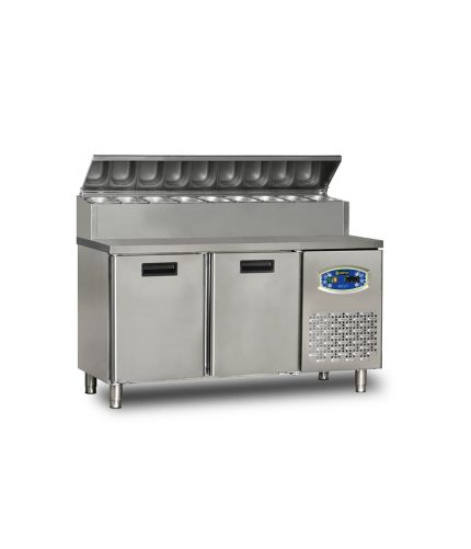 Masă frigorifică profesională pentru pizza cu vitrină ingrediente Pimak 22TBF2S-PA70