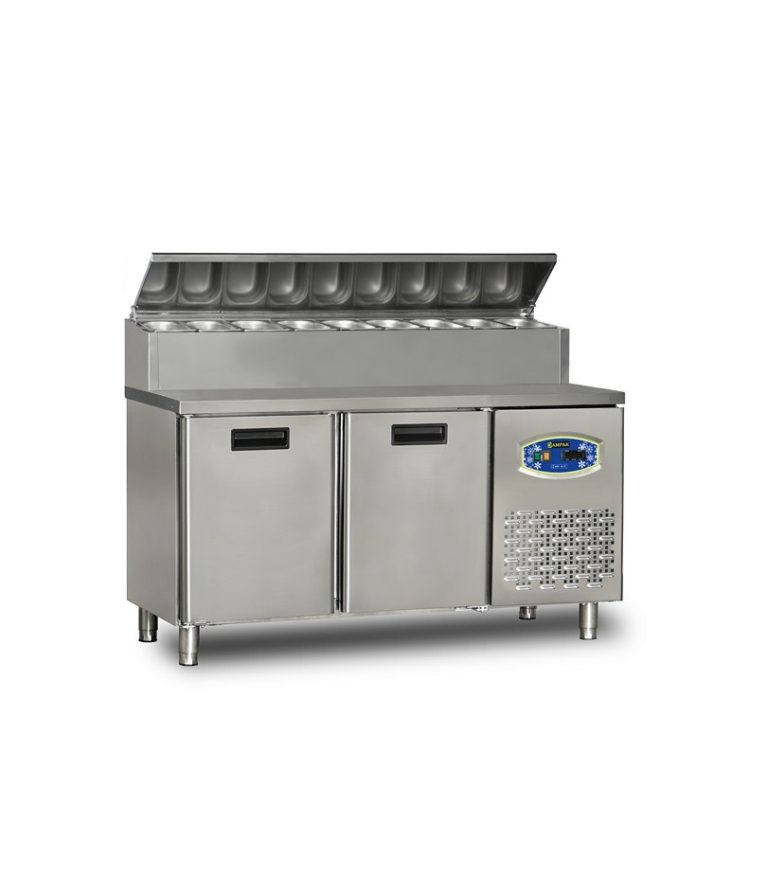 Masă frigorifică profesională pentru pizza cu vitrină ingrediente Pimak 22TBF2S-PA70