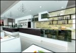Mobilier bar cu front piatra naturala si baze inox refrigerate Best Cold seria Stonage, Italia