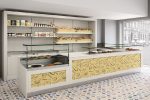 Linie completa mobilier si tejghea prezentare pentru brutarie si pizzerie Best Cold seria Bastia, Italia