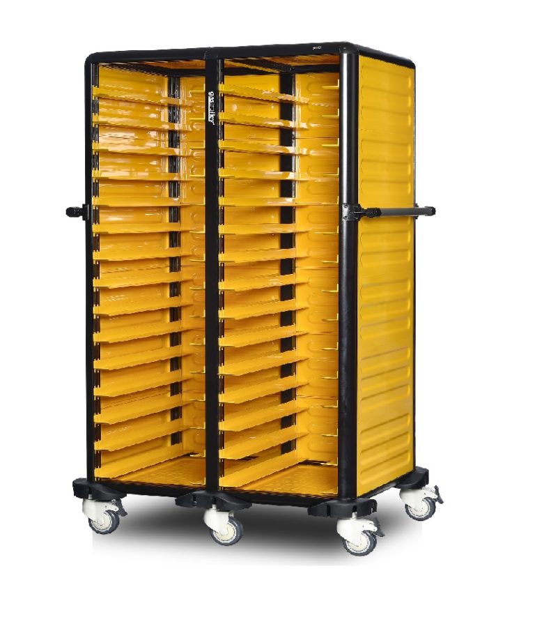 Cărucior inox profesional pentru transport tăvi Pimak G.ST.150.D.3