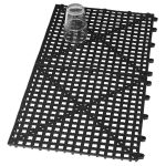 (3 bucăți) FUCHS | DELFIN® Covor de scurgere din cauciuc - set de 2 - 315x315mm - conectabil - negru