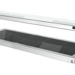 Placă de încălzire încorporabilă – 1800 mm – 5x GN 1/1 – 2,25 kW – cu paravan de protecție din sticlă
