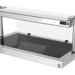 Placă de încălzire încorporabilă – 1000 mm – 3x GN 1/1 – 1,35 kW – cu paravan de protecție din sticlă