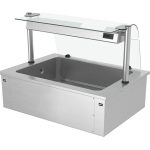 Cuva pentru gheață încastrabilă – 1000 mm – 3x GN 1/1 – 130 litri – cu protecție din sticlă împotriva stropirii