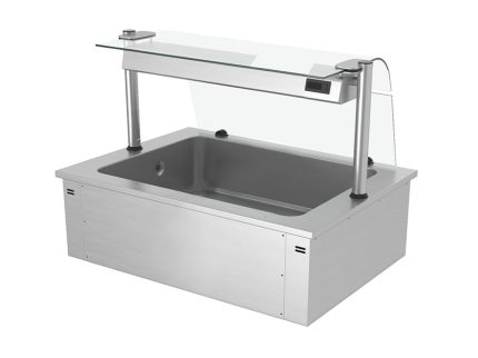Cuva pentru gheață încastrabilă – 1000 mm – 3x GN 1/1 – 130 litri – cu protecție din sticlă împotriva stropirii