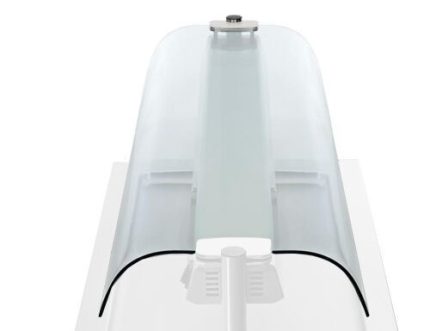 Paravan de protecție din sticlă, dublu-față, pentru vitrine încastrate - 1100 mm - compatibil cu BA116, WA116, KA116, PA116 și EA116