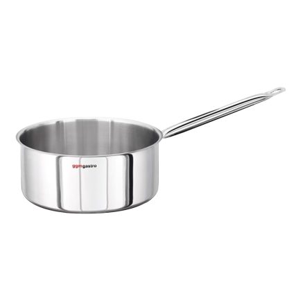 Cratiță cu coadă - oțel inoxidabil 18/10 - 5 litri - Ø 240 mm - înălțime: 105 mm - cu mâner rezistent la căldură - pentru inducție, gaz, ceramică, electric