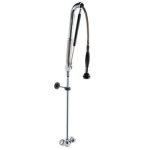 Duș prespălare cu 1 orificiu [9000] - cu duș pre‑spălare, pistol de pulverizare, furtun flexibil, înălțime reglabilă & montaj pe perete - pentru apă rece și caldă - 1120 mm
