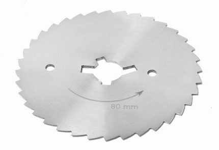 Cuțit rotund de tăiat – Ø 80 mm – zimțat – pentru mașina de tăiat kebab