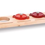 Suport din lemn - lemn - 176x541x70 mm - cu decupaje Ø 100 mm - pentru oală - compatibil cu SMTK100O