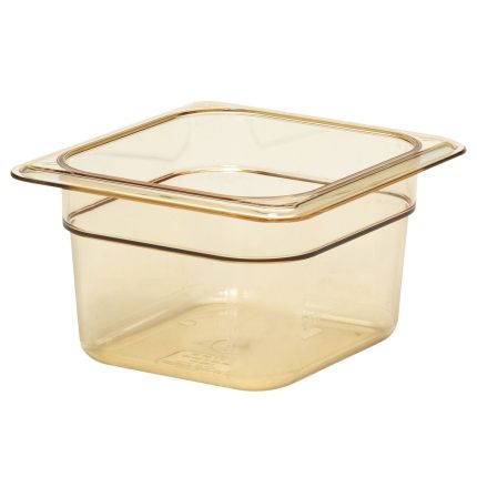 (6 bucăți) CAMBRO | H-PAN™ Recipiente GN rezistente la căldură 1/6 - Ambra - Adâncime 100 mm