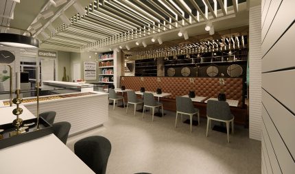 Linie bar contemporan cu modul refrigerat Best Cold seria Topazio, Italia