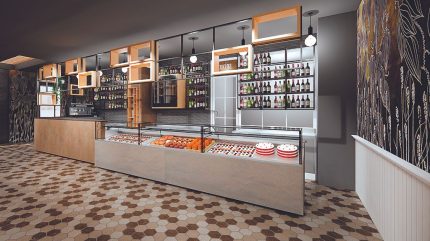 Linie bar modular cu baze inox si refrigerare Best Cold seria Anversa, Italia