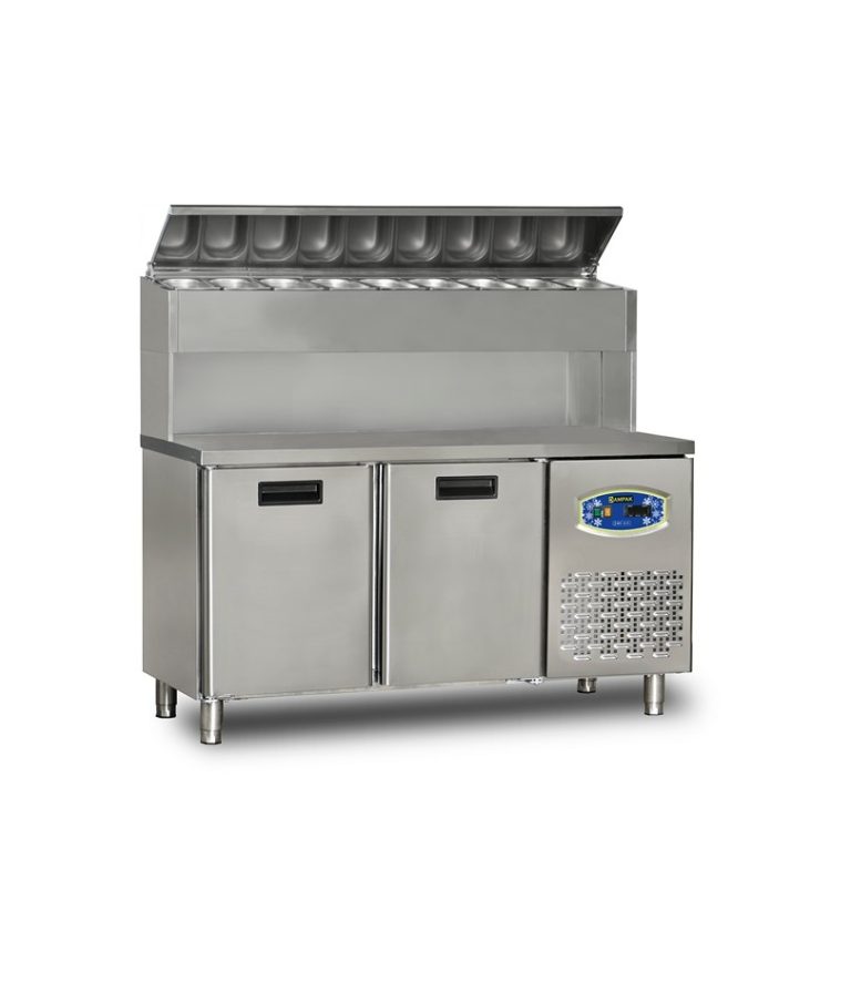 Masă frigorifică profesională pentru pizza cu vitrină ingrediente Pimak 22TBF1S-PY70