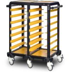 Cărucior inox profesional pentru transport tăvi Pimak G.ST.75.D.1