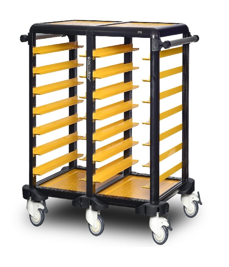 Cărucior inox profesional pentru transport tăvi Pimak G.ST.75.D.1