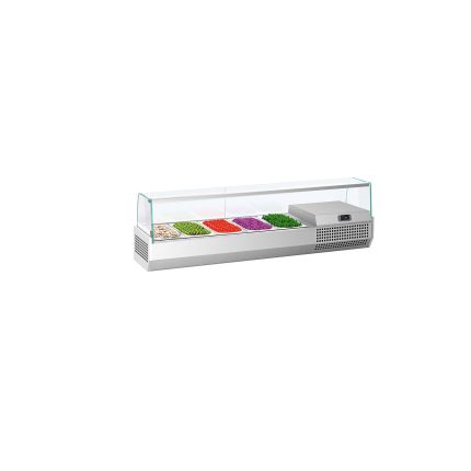 Vitrină frigorifică de ingrediente PREMIUM PLUS - 1493x413 mm - 5x GN 1/3