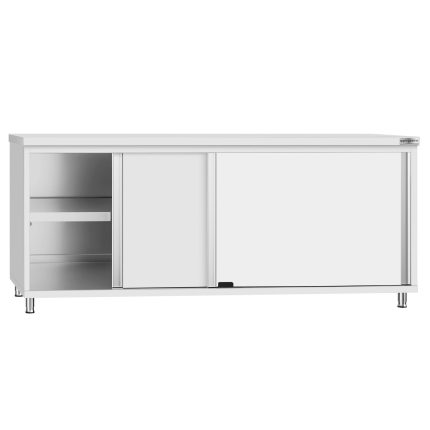 Masă de lucru tip dulap din oțel inoxidabil ECO - 2000x600 mm - uși glisante