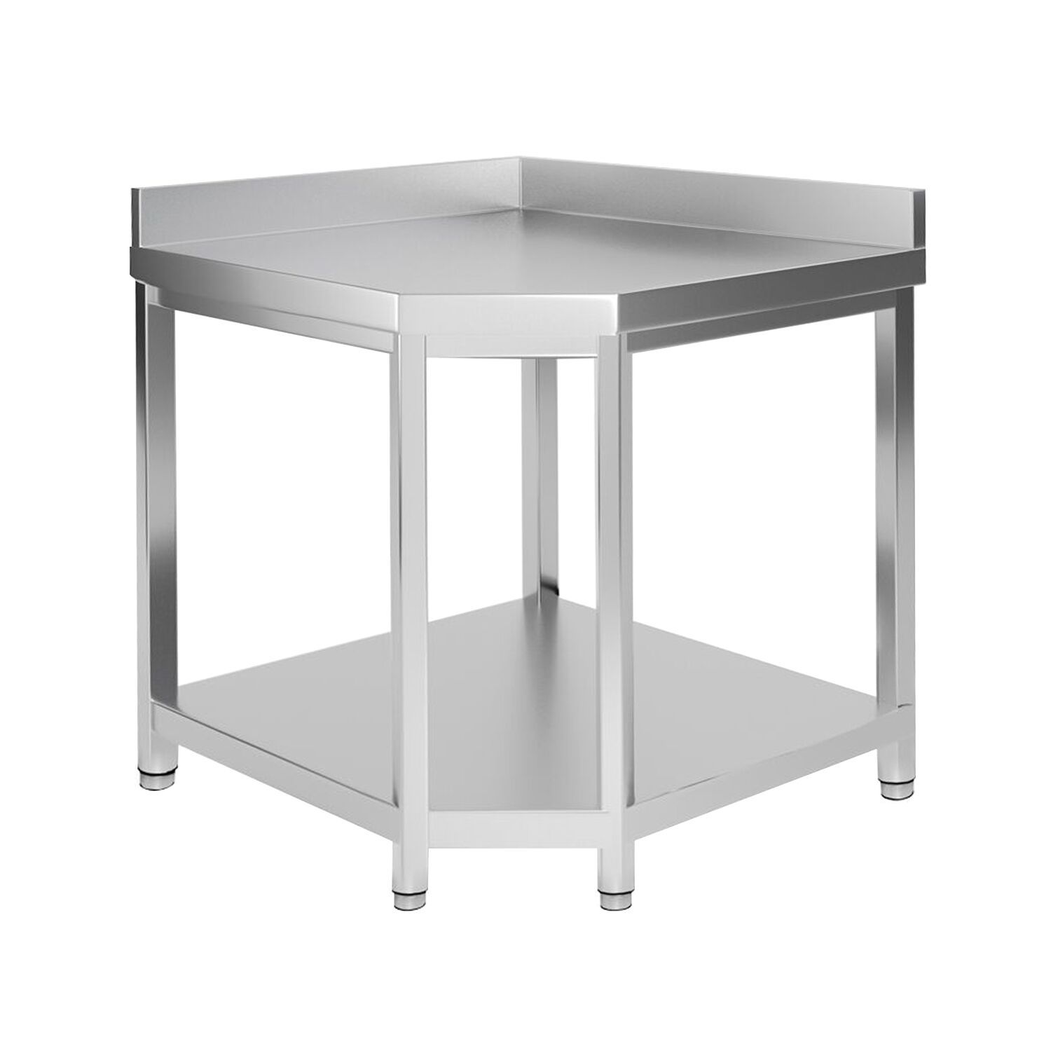 ATEK107A_2-jpg.jpg Masă de lucru din oțel inoxidabil de colț PREMIUM - 1000x700 mm - cu poliță inferioară & rebord & blat ranforsat - imagine 1