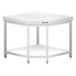 Masă de lucru din oțel inoxidabil de colț PREMIUM - 1000x700 mm - cu poliță inferioară