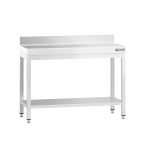 Masă de lucru din oțel inoxidabil PREMIUM – 1000 x 600 mm – cu blat de bază și rebord