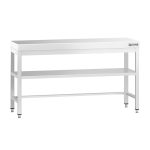 Masă de lucru din oțel inoxidabil PREMIUM – 1500 x 600 mm – cu blat de bază și traversă de susținere