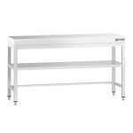 Masă de lucru din oțel inoxidabil PREMIUM – 1600 x 800 mm – cu blat de bază și traversă de susținere