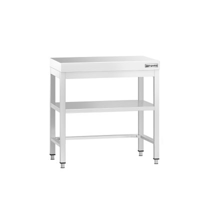 Masă de lucru din oțel inoxidabil PREMIUM – 600 x 700 mm – cu blat de bază și traversă de susținere
