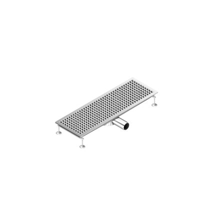Gură de scurgere din oțel inoxidabil – 900 x 300 mm – model plat și scurgere laterală – Ø 70 mm