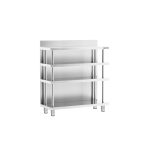 Masă de lucru - din oțel inoxidabil - 1000x400 mm - cu 4 polițe & rebord