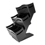 Suport tacâmuri BLACK LINE - cu 3x3 rafturi - oțel inoxidabil, pulbere vopsit - negru