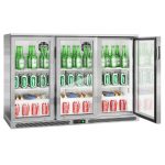 Frigider pentru bar – 1350 mm – 320 litri – cu 3 uși batante din sticlă – oțel inoxidabil