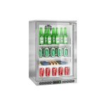 Frigider pentru bar – 600 mm – 130 litri – cu o ușă batantă din sticlă – oțel inoxidabil