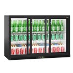 Frigider bar - 1350mm - 320 litri - cu 3 uși glisante din sticlă - negru