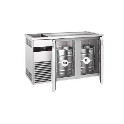 Dozator de bere profesional cu răcire integrată PREMIUM - 1550x700 mm - 2 Uși din sticlă