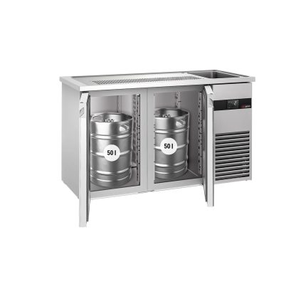 Dozator de bere profesional cu răcire integrată PREMIUM - 1550x700 mm - 2 Uși din sticlă