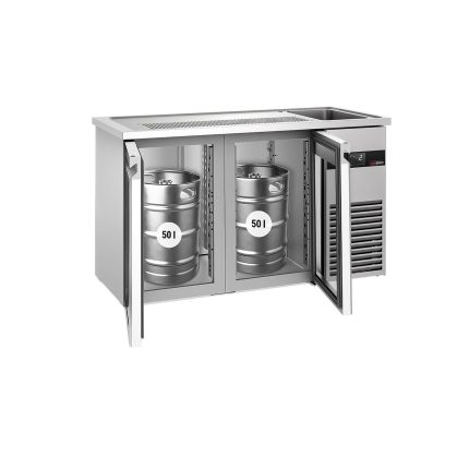 Dozator de bere profesional cu răcire integrată PREMIUM - 1550x700 mm - 2 Uși din sticlă