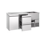 Dozator de bere profesional cu răcire integrată PREMIUM - 1950x700 mm - 1 Ușă din sticlă & 2 Sertare