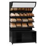 Raft pentru pâine - MADRID - 1200 mm - cu 3 rafturi - Negru mat