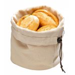 Pungă pentru pâine cu pernă termică - textil (bumbac) | Coș pentru pâine - 190x190 mm - bej
