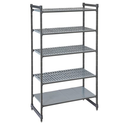 CAMBRO | Camshelving® - Basics Plus - Raft de bază - 765mm - cu 4 rafturi cu fantă și 1 raft închis